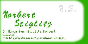 norbert stiglitz business card